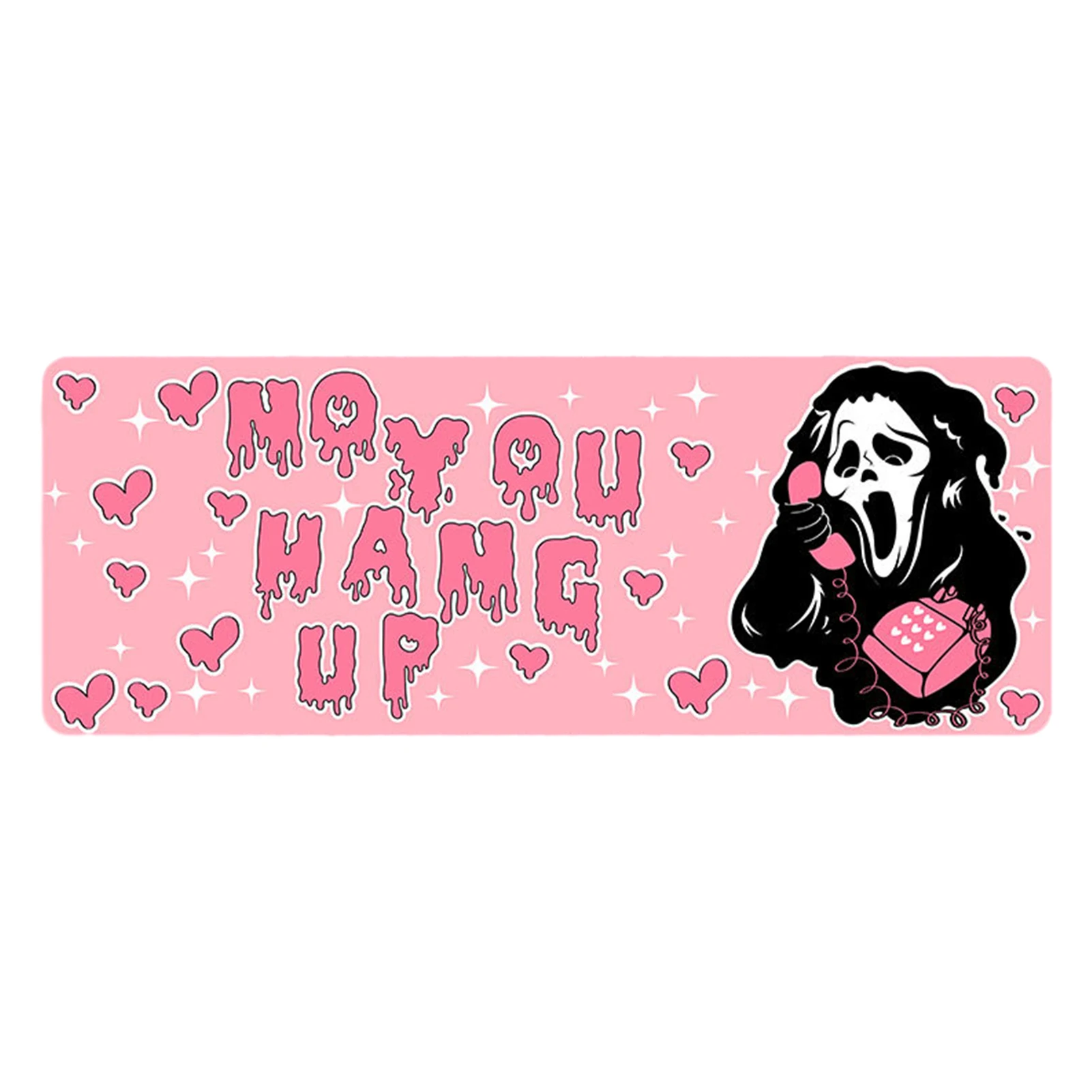 Large Mouse Pad Terror Pattern Mouse Pad Non-slip Keyboard Mat Halloween Skull Office Stitched Edge Keyboard Desk Rubber Base