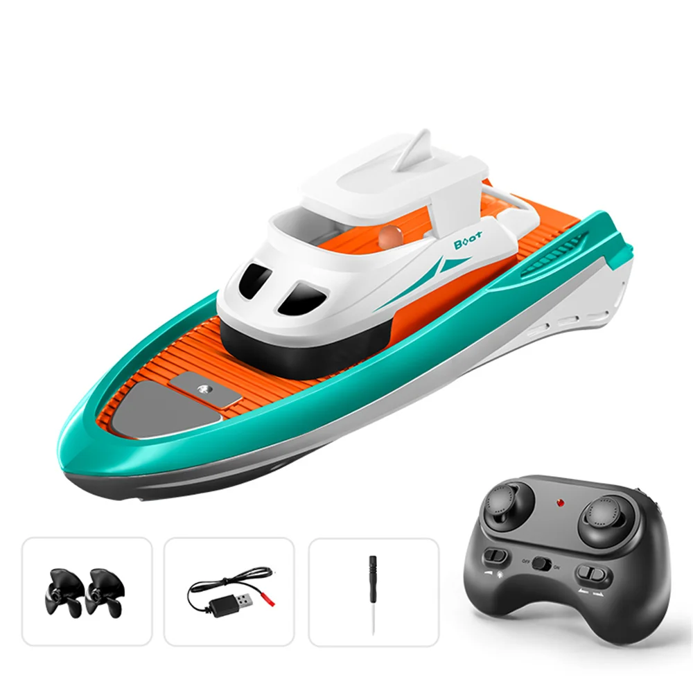 S821 S822 RTR 1/32 2.4G Mini RC Boat Waterproof LED Light High-Speed Palm Speed Vehicles Models Dual Propeller  Pool Water Toys