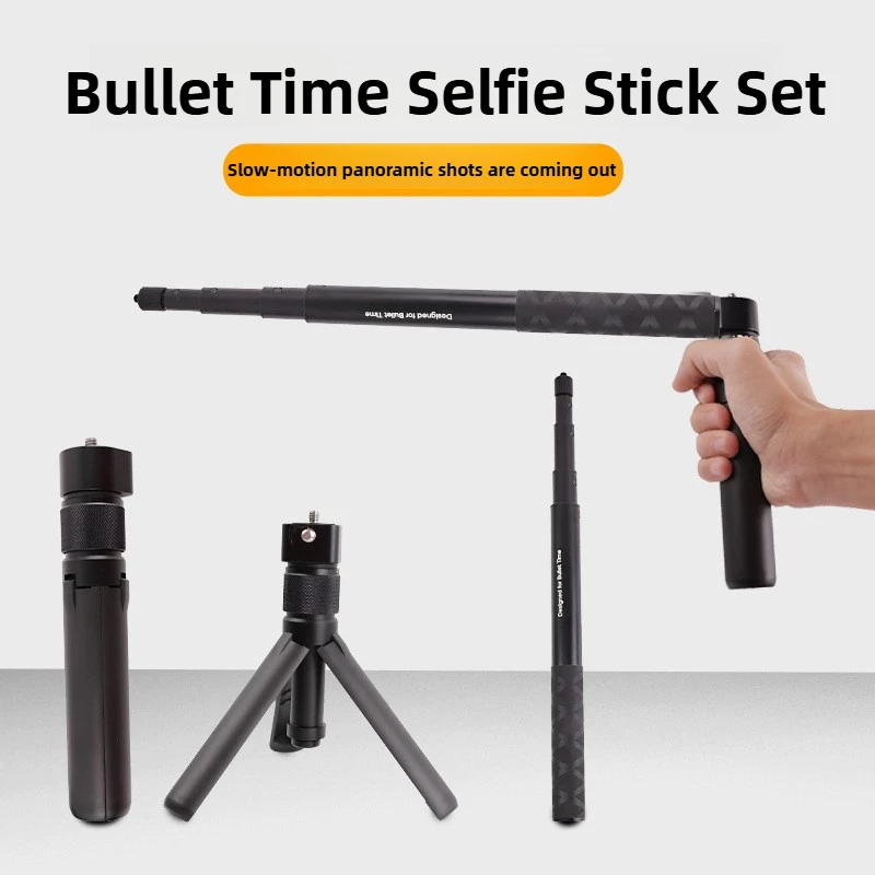 Maniglia Bullet Time Per Insta360 X4, X3, One R – Lega Alluminio, Rotazione 360°, Treppiede Pieghevole Magnetico, Vite 1/4", Selfie Stick E Base Da Tavolo