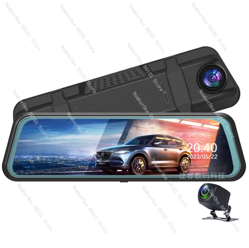 Streaming dash cam | High-definition night vision rearview mirrors, front and rear dual cameras on board