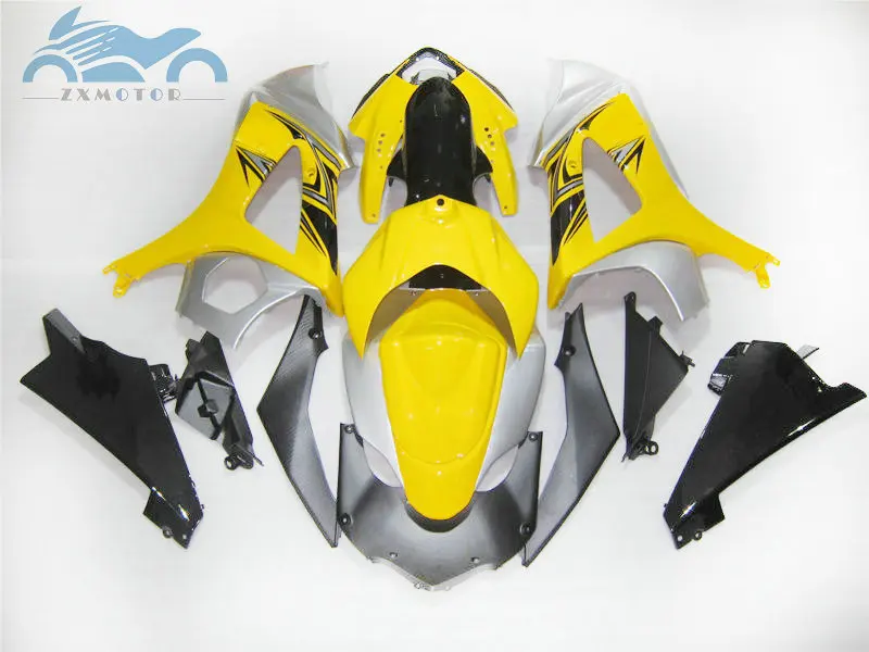 

New Full set Motorcycle Fairing kits for Suzuki GSXR 1000 GSXR1000 2007 2008 K7 K8 ABS plastic fairings kit 07 08 yellow silver