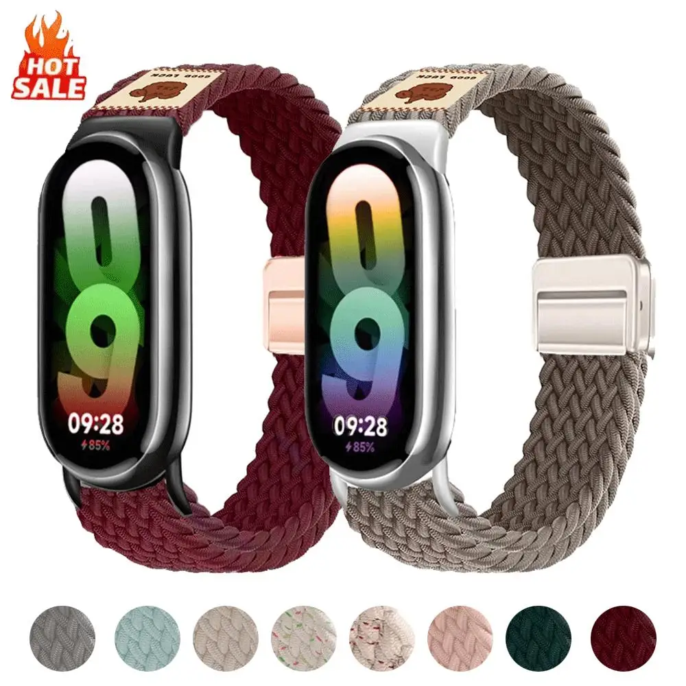 Nylonarmband für Xiaomi Mi Band 10/9/8, hochwertiges, atmungsaktives, verstellbares Sportarmband für Mi Band 10 9, NFC-Ersatzarmband