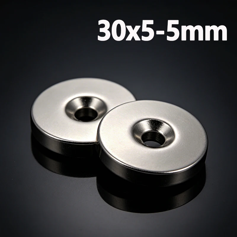 30x5-5mm Magnet N35 NdfeB 1-15pcs Round Hole Shape Permanent Magnetic Imanes 30*5-5mm Accessory Garage Tool Neodymium Magnet