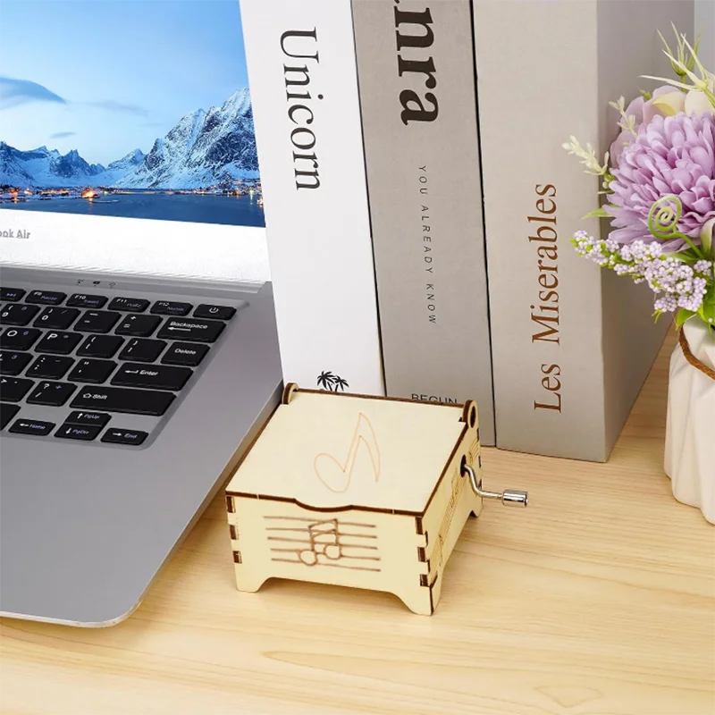 Fonógrafo diy de madeira para crianças, caixa de música com manivela manual, material de montagem, ornamento artesanal, modelo criativo