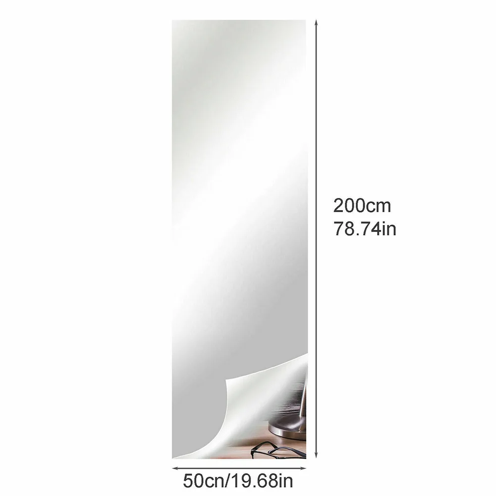 1 Roll PET Mirror Wall Sticker Self Adhesive Mirror Sheets DIY Home Decor Removable 50*200cm Art Mirror Surface Wall Sticker