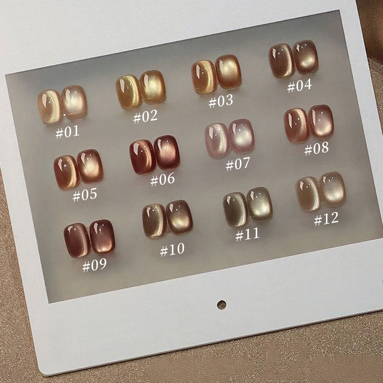 

10ML 1-12PCS 2025 New Autumn Nails Gold Brown Pink Nail Glue Fenglin Evening Amber Maillard Magnet Cat Eye Gel Nail Polish