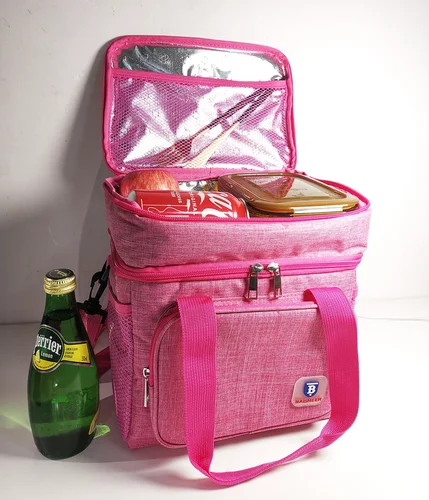 Imagen 2 del producto Bolsas térmicas para el almuerzo para acampar, bolsa enfriadora de hielo con aislamiento de doble capa para Picnic, comida, bebida, escuela, bolsas de almacenamiento para viajes al aire libre