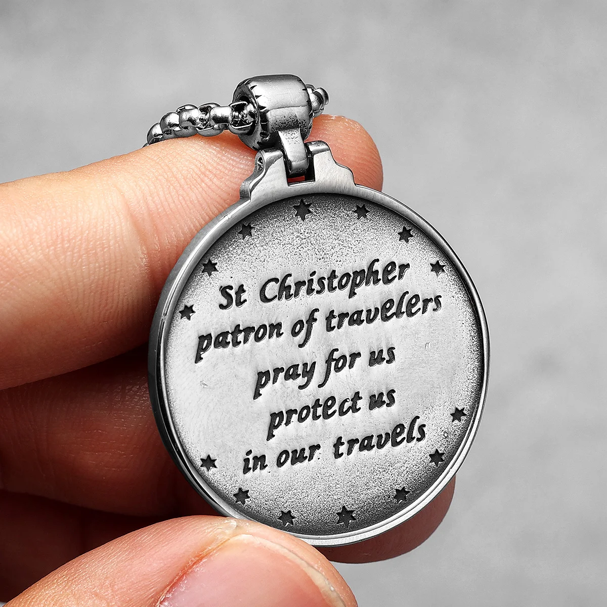 Saint Christopher Men Necklace 316L Stainless Steel Chain Pendants Traveler Amulet Jesus Vintage for Male Jewelry Gift Wholesale