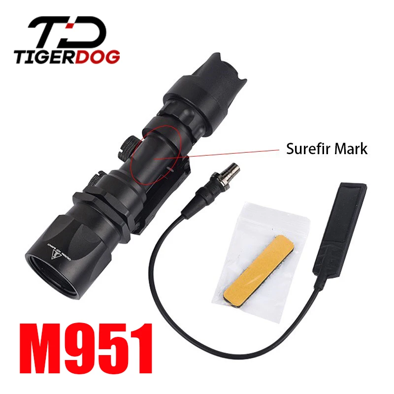 WADSN Tactical M951 LED WADSN Mark Flashlight Metal Scout Light Outdoor Hunting M600 M300 Weapon Lamp Fit 20mm Picatinny Rail