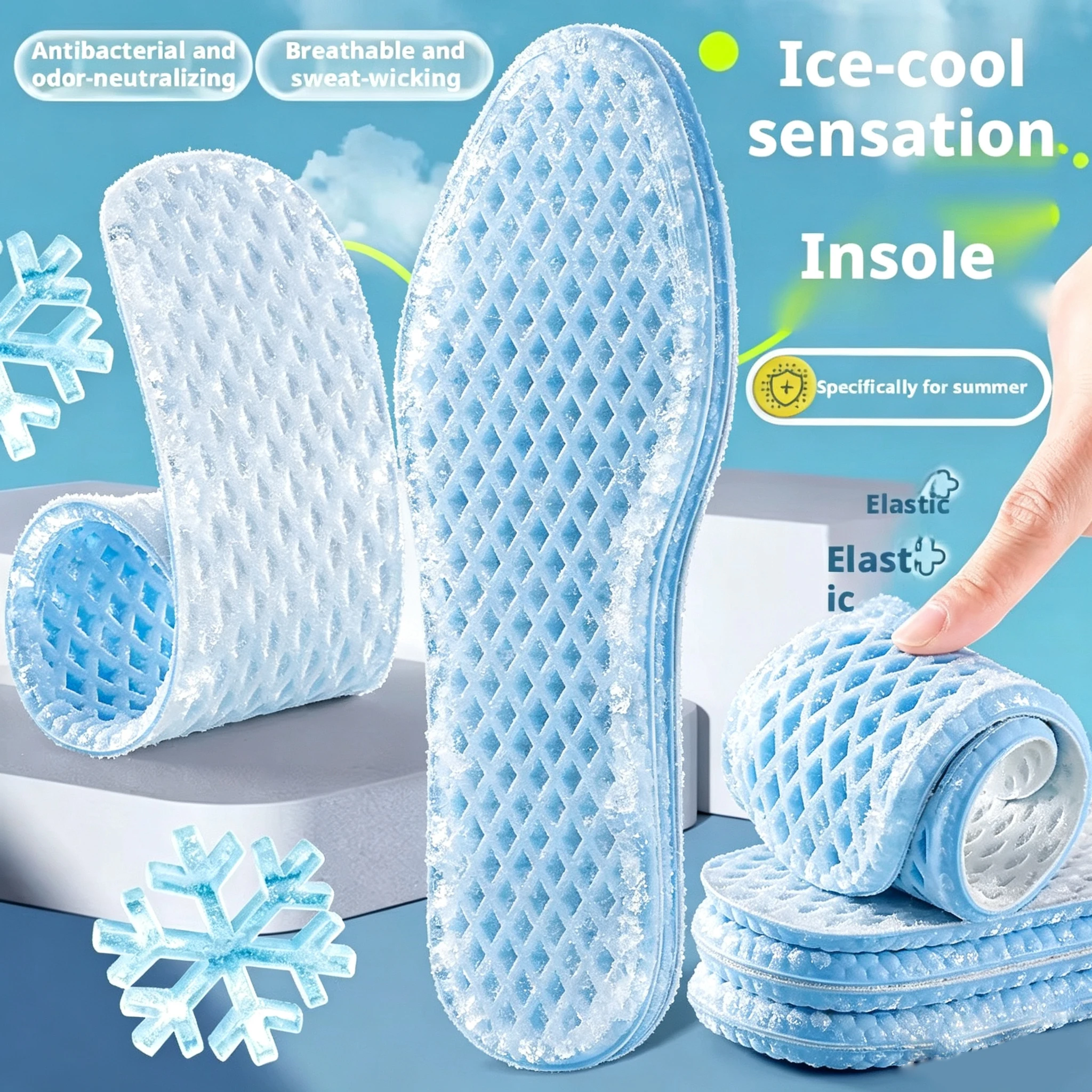 

New Mesh Breathable Insoles for Shoes Summer Cool Insole Feet Running Sports Shock Absorption Shoe Sole Memory foam Shoes Pads