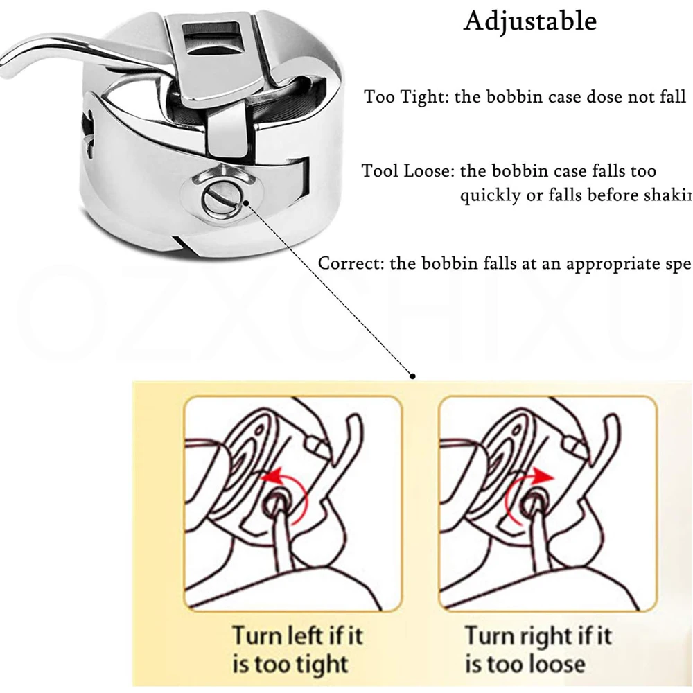 2PCS Sewing Machine Bobbin Case Stainless Steel Bobbin Case for All Front Loading 15 Class Machines DIY Needlework Sewing Parts