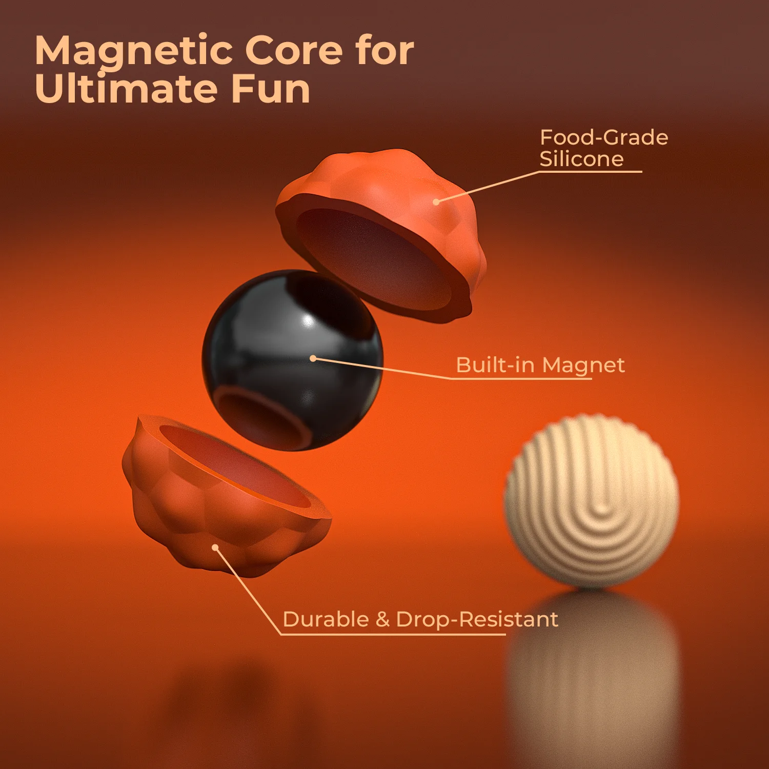 大型シリコンマグネットボール フィジェットトイ ストレス解消 大人 ティーン向け 自閉症のおもちゃ ギフトセット ハンドローラー感覚マグネットボール