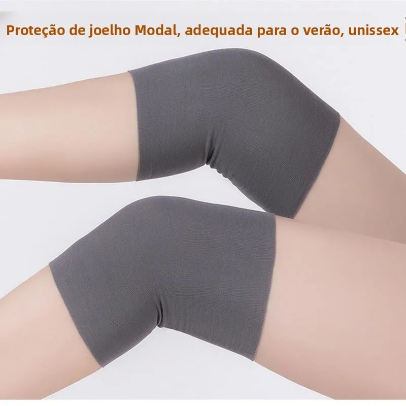 モーダル膝パッド-薄手の夏用寝間着-エアコン付きの部屋用-女性用スタイル-暖かさを保つ膝サポート-ホームオフィス用