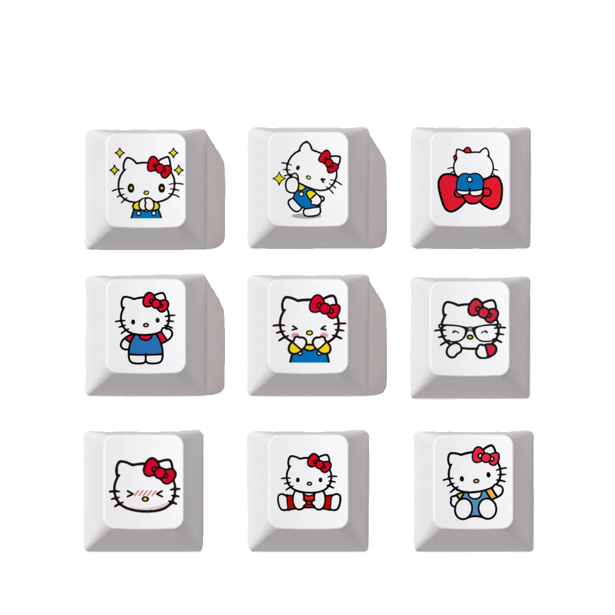 Hello Kitty Cute Cartoon Keycap Esc Spacebar Delete Key 1set Personalized Cherry Cross Shaft Key Cap for DIY Mechanical Keyboard
