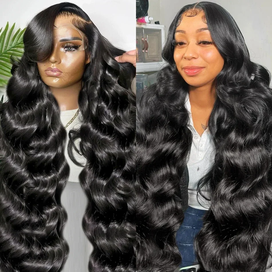 180% Body Wave 13x4 13x6 Transparent Lace Frontal Human Hair Wigs 30 32 Inch Water Wave 5x5 Closure Wig Pre Plucked For Women