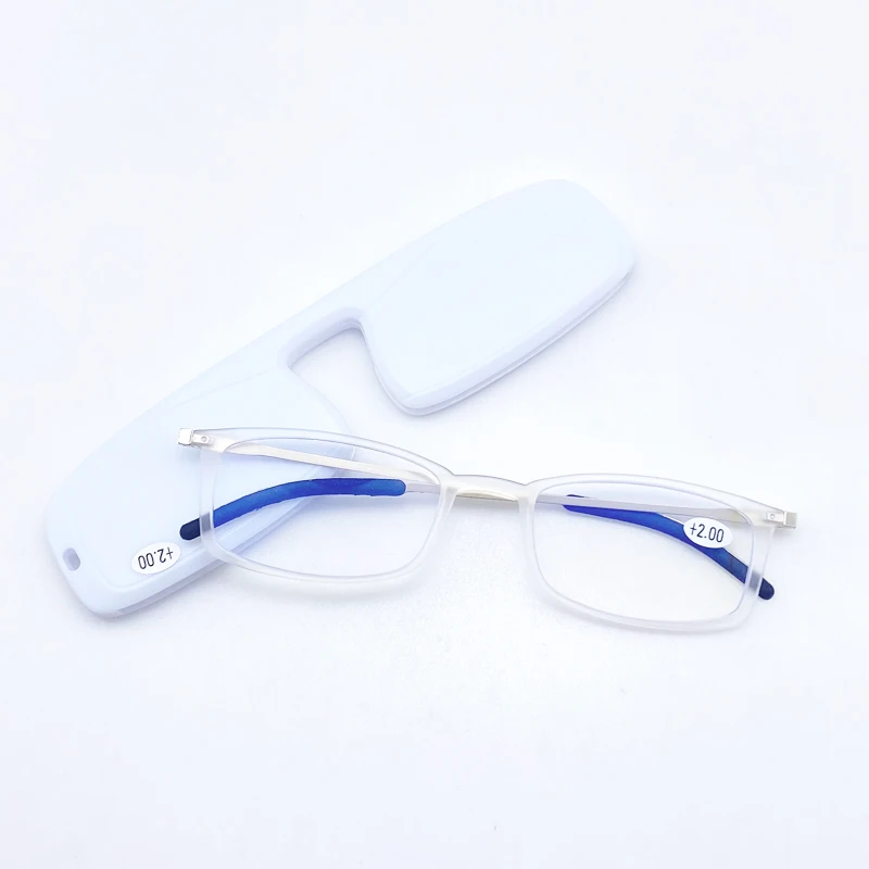 May Flower High Quality Light Anti-Blue Ray Reading Glasses TR90 Thin Portable Presbyopia Spectacles Glasses Men With Case +3.5