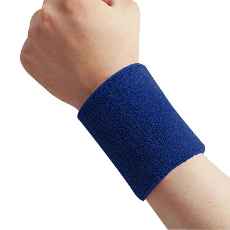 Cotton Sweatband Moisture Wicking Athletic Terry Cloth Wristband for Tennis Basketball Running Gym Working Out