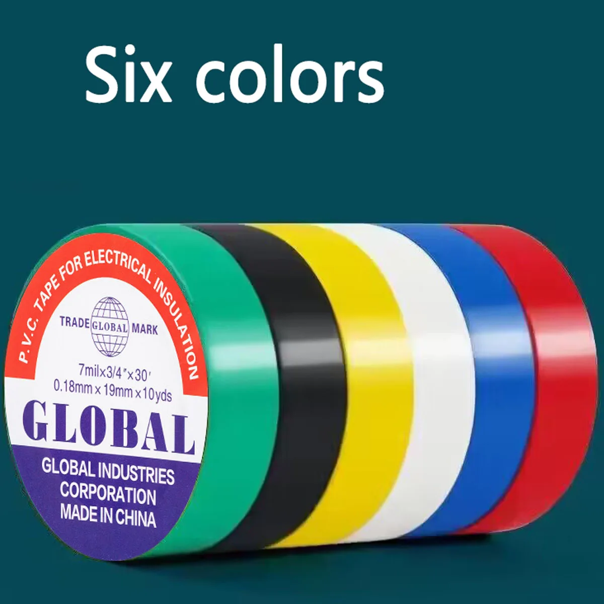 black-electrical-tape-for-wires-6pcs-insulating-pvc-high-viscosity-tape-waterproof-electrical-tape