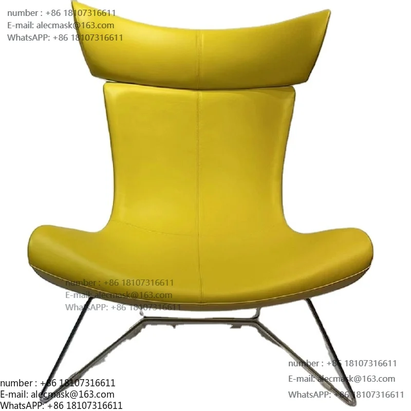 

Modern Living Room Leisure Lounge Fiberglass Home Furniture Designer Faux Leather Chair