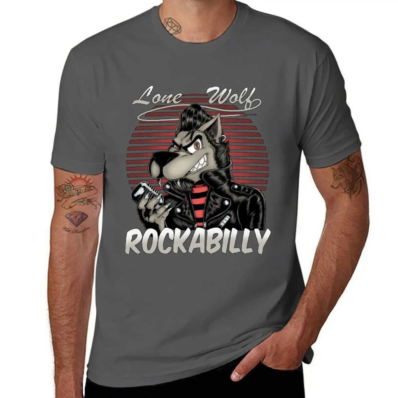 

Lone Wolf Rockabilly T-Shirt t shirts for man cotton t shirts for man graphic vintage T-Shirt