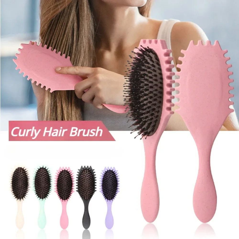 

Curls Define Styling Brush Boar Bristle Detangling Hair Brush Tangled Hair Comb Wet Curly Brushes Barber Salon Styling Tools