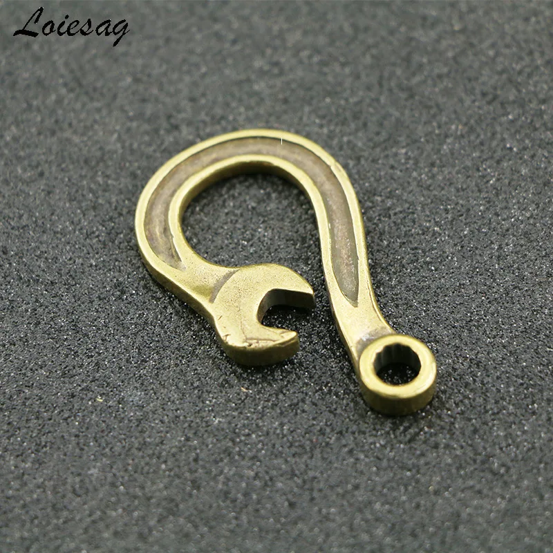 Handmade Pure Brass U-bend Wrench Hook Key Ring Pendant Key Ring Accessories Creative Gift