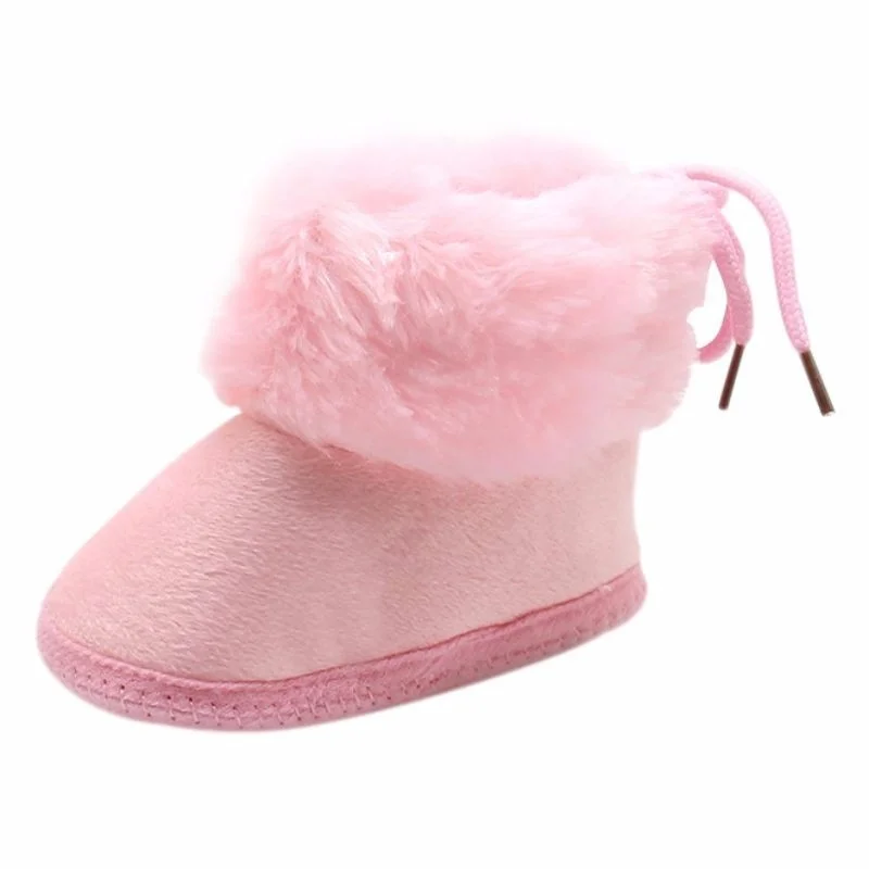 Sapatos de criança Veludo Quente Borboleta-nó Anti-derrapante Soft Booties Tecido De Algodão Primeiros Caminhantes Fit para 0-18 Meses Bebê