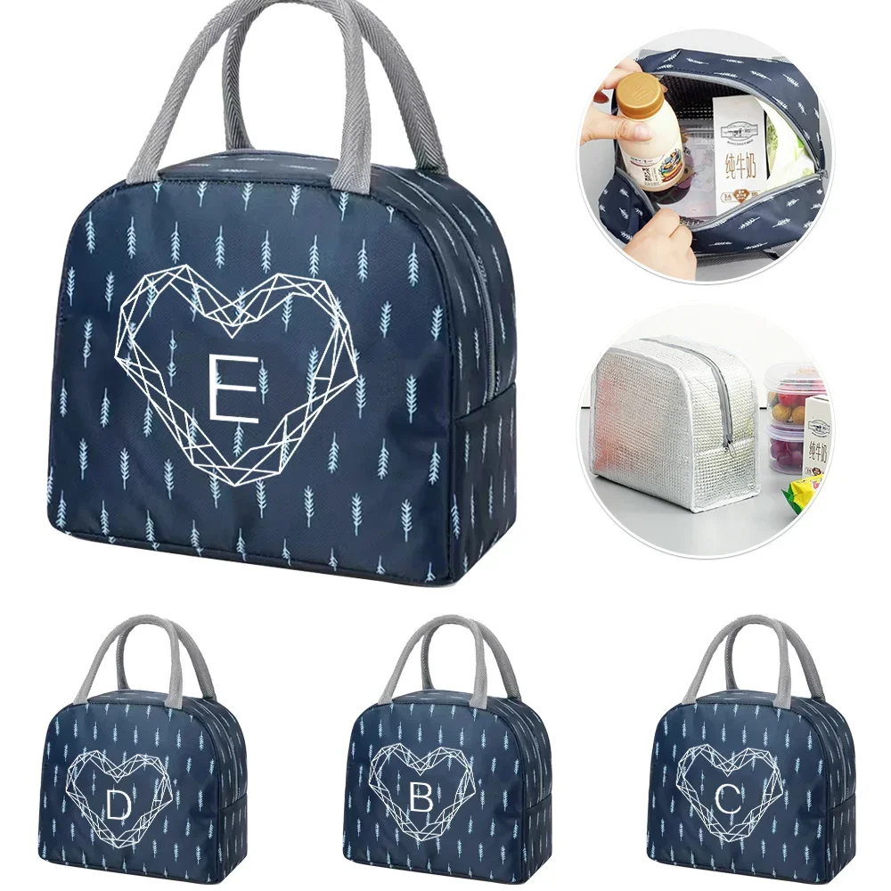 

Reusable Lunch Box Bag for Kids Insulated Blue Tote Bags Printing Diamond Series Leakproof Cute Food Cover