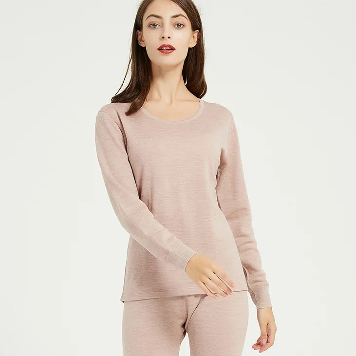 Merino Wool Women thermal underwear set thickness Women long johns more warm in the winter