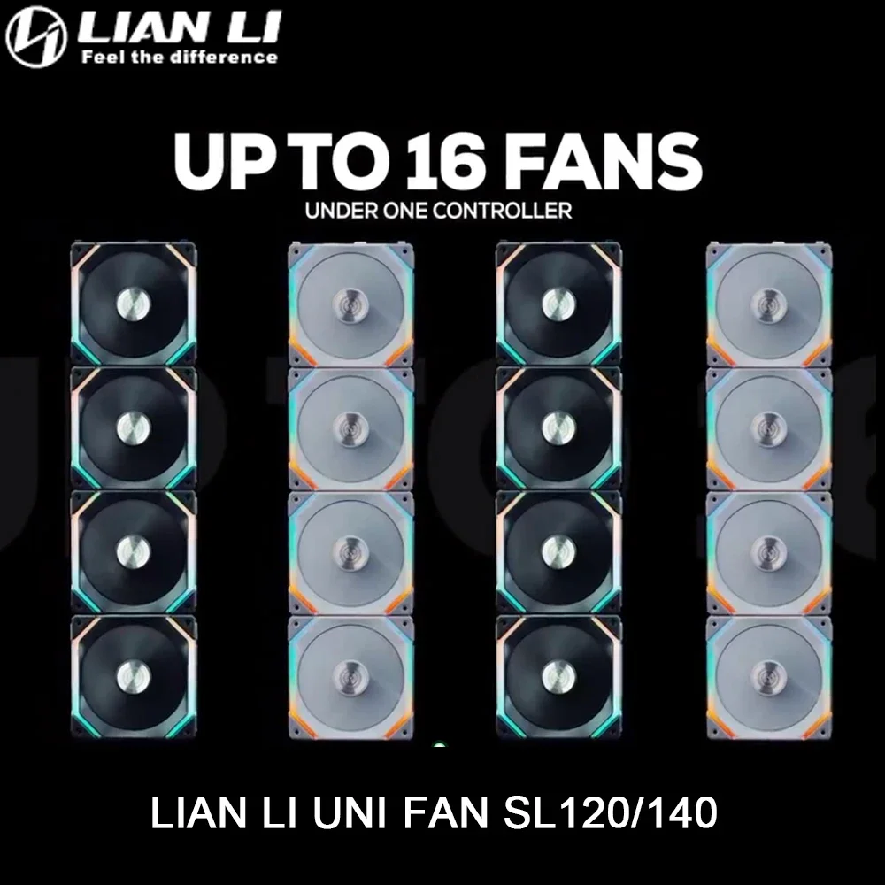 LIAN LI UNI-ventilador Modular sin cable SL120 SL140 PWM, enfriador de agua/aire con cadena de margaritas, ARGB AURA SYNC, 5V