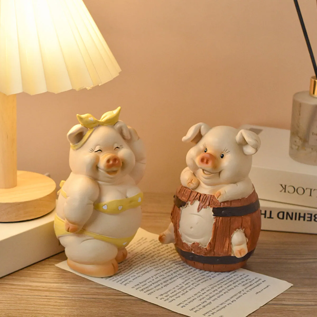 New resin piggy bank, creative home, living room entrance, desktop decoration, cute doll ornaments, handicrafts