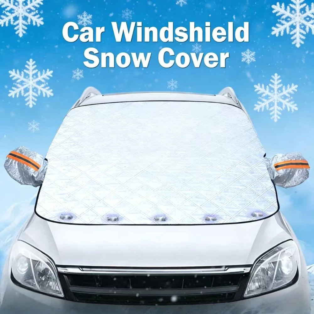 Winter-Auto-Schneedecke für Eis und Schnee – Auto-Windschutzscheiben-Schneedecke, Winter-Anti-Frost- und Frostschutz, geeignet für die meisten Autos