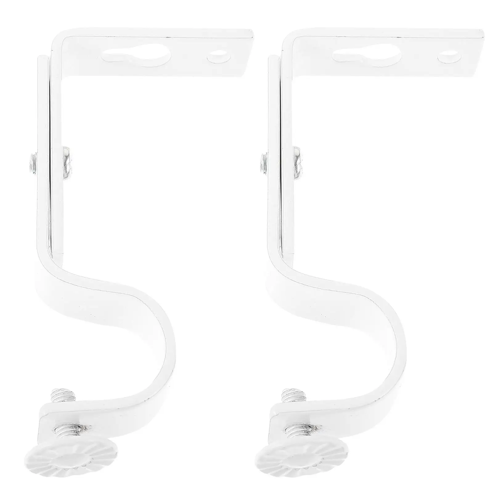 

2 Pcs Sticks for Curtains Shower Holder Adjustable Bracket Extendable Bars Rod Without Drilling Black Hooks Double Pole