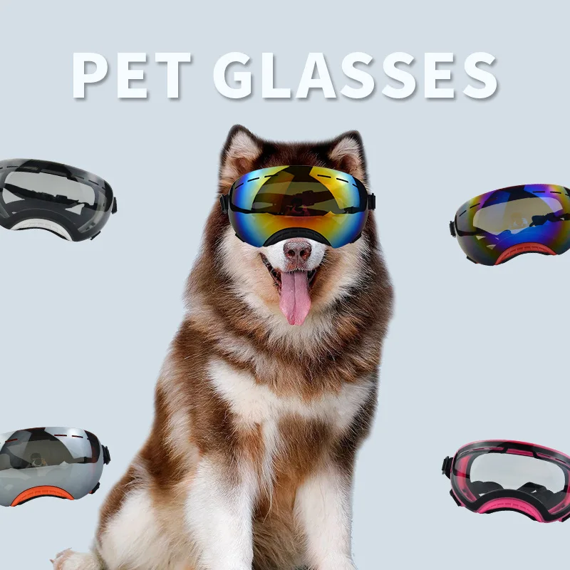 Motorcycle Riding Pet Glasses UV Protection Pet Sunglasses Snap-on Dog Glasses Fashion Sunglasses Eye-protecting and Windproof