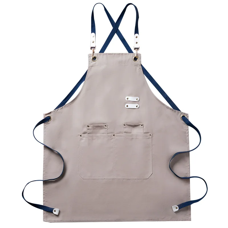 OEM Kitchen Custom Apron Female Male Chef Work Apron BBQ Restaurant Bar Shop Cafe Beauty Nail Studio Uniform Bib Cloak DIY