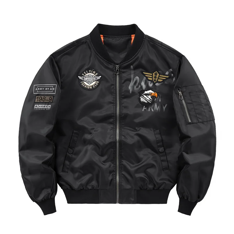 Blouson Aviateur Homme Printemps Automne Style Décontracté Air Force MA-1 Veste Baseball Fermeture É