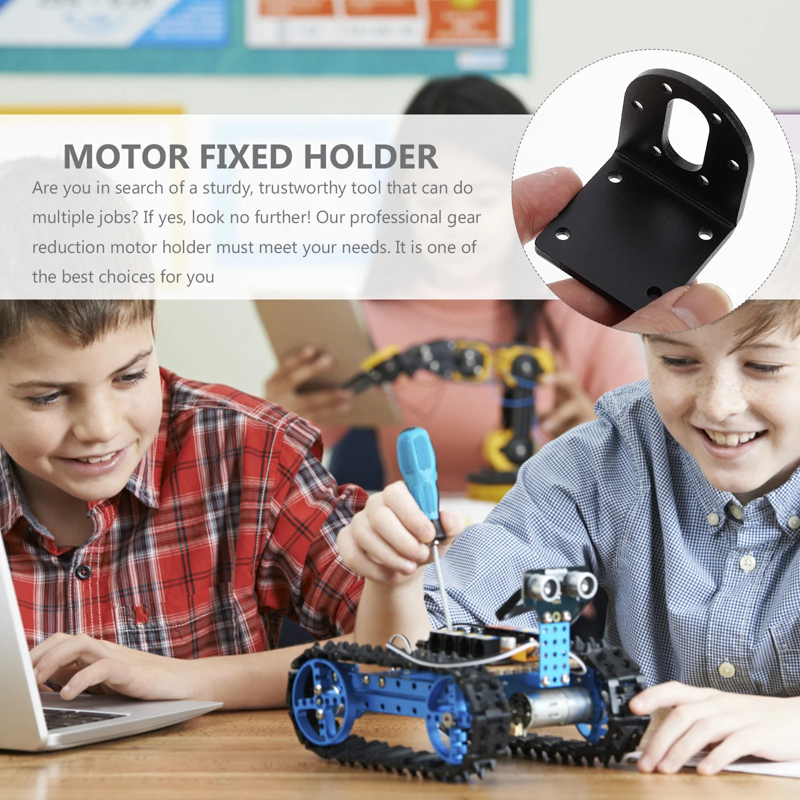 

37MM Mini DC Gear Motor Bracket Mounting Base Anti Rust Long Use Hobby Car Robot Smooth Surface Easy Install Black Color Motor