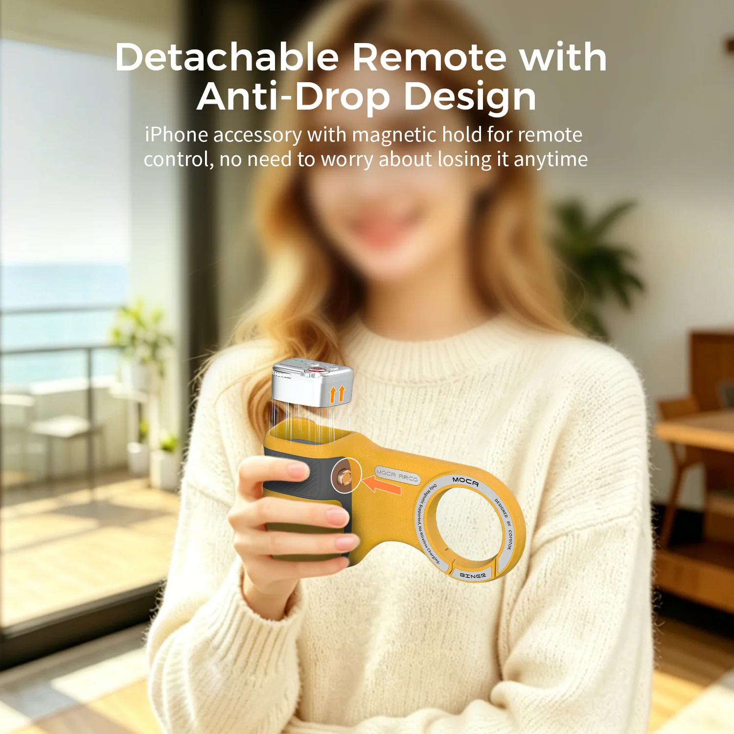 COMITOK ARCO BINER Magnetic Camera Grip for iPhone Wireless Detachable Remote Selfie Grip Handle Vlog Holder Compatible IOS18/26