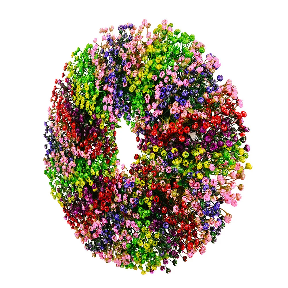 

Artificial Wreath Colorful Vivid Natural Form Long Lasting Perfect Simulation Leaf Wreath for Home Party Wedding