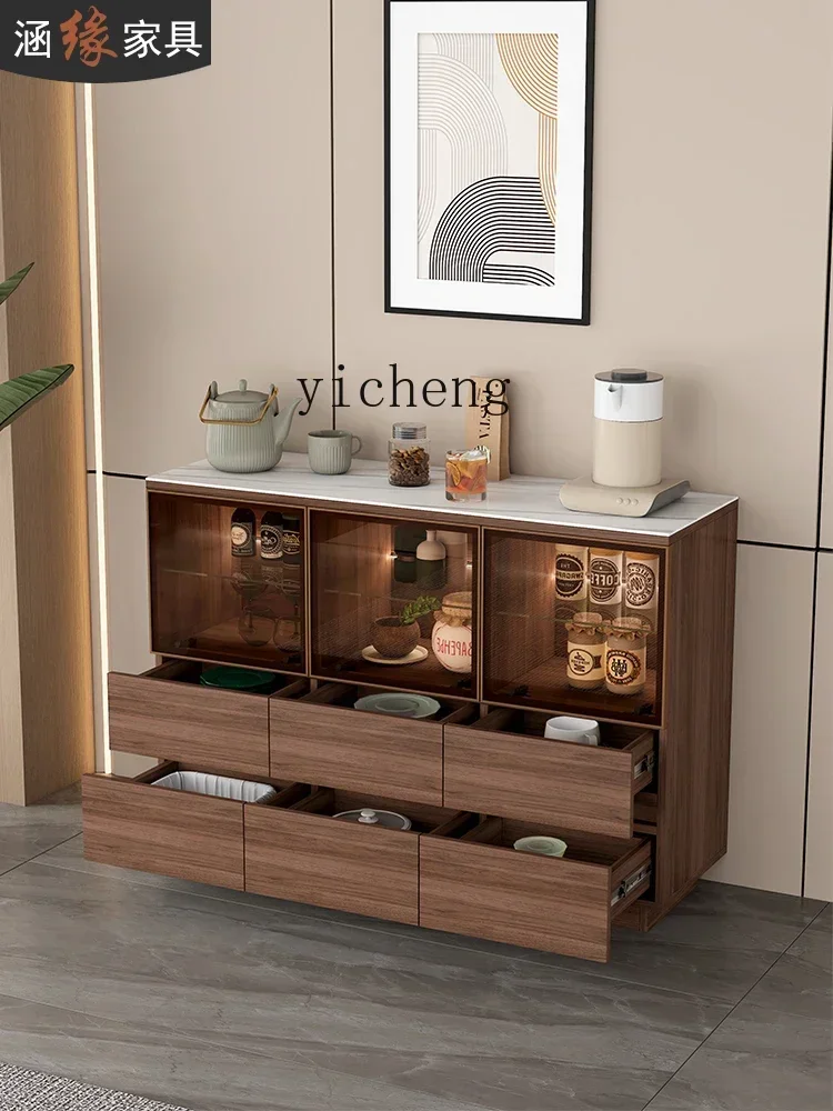 

GZ-10 Stone Plate Living Room Wall Storage Cabinet Modern Minimalist Kitchen Tea Cabinet