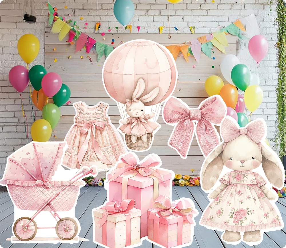 60 سنتيمتر/90 سنتيمتر المائية الوردي الأرنب انقطاع الطفل أرنب عيد ميلاد ديكور الوقوف الدعامة استحمام الطفل KT مجلس ساحة تسجيل خلفية #1