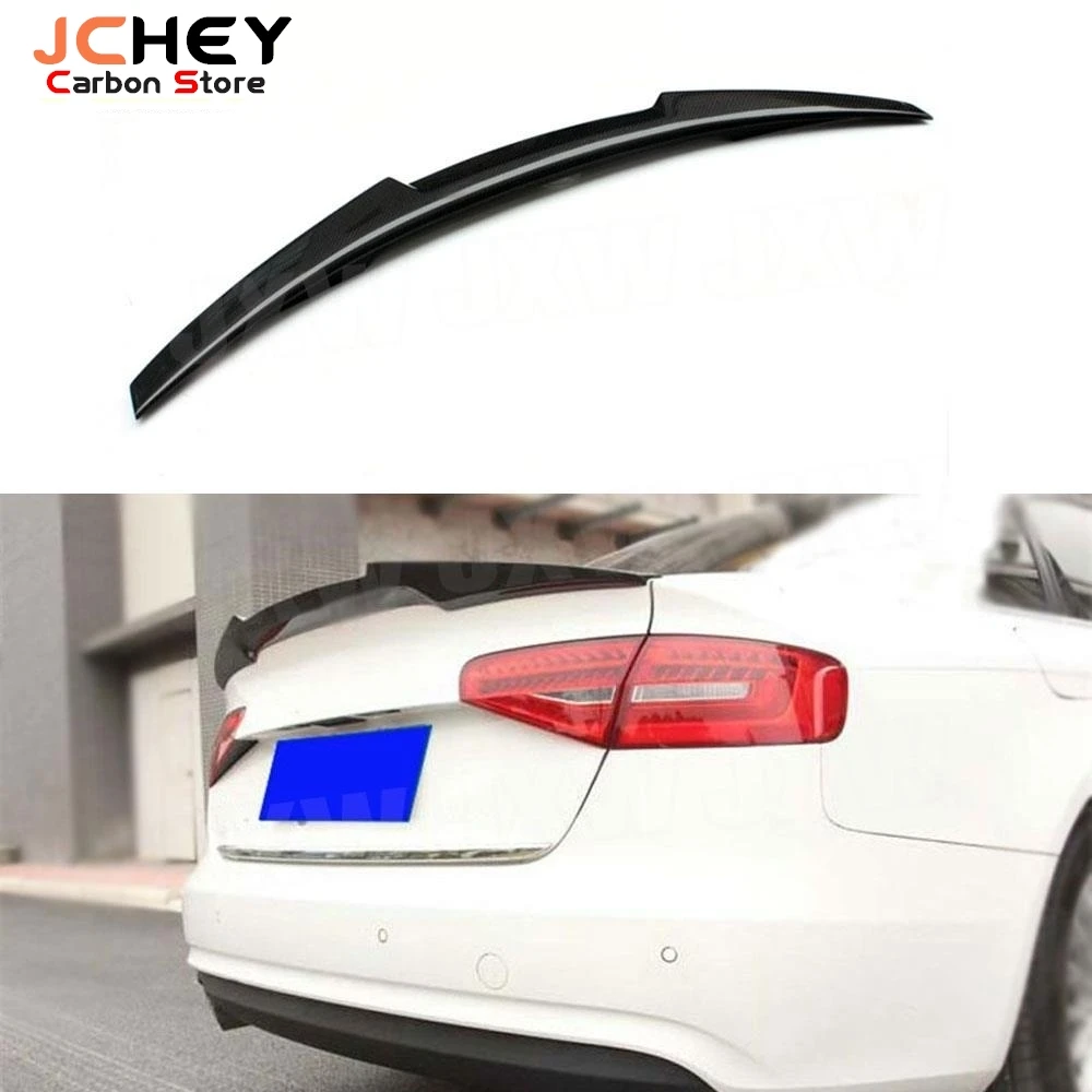 

JCHEY Carbon Fiber Rear Spoiler Rear Trunk Duck Spoiler Wing for Audi A4 B8 B8.5 B9 Sedan 2009 - 2019 Car Spoiler FRP