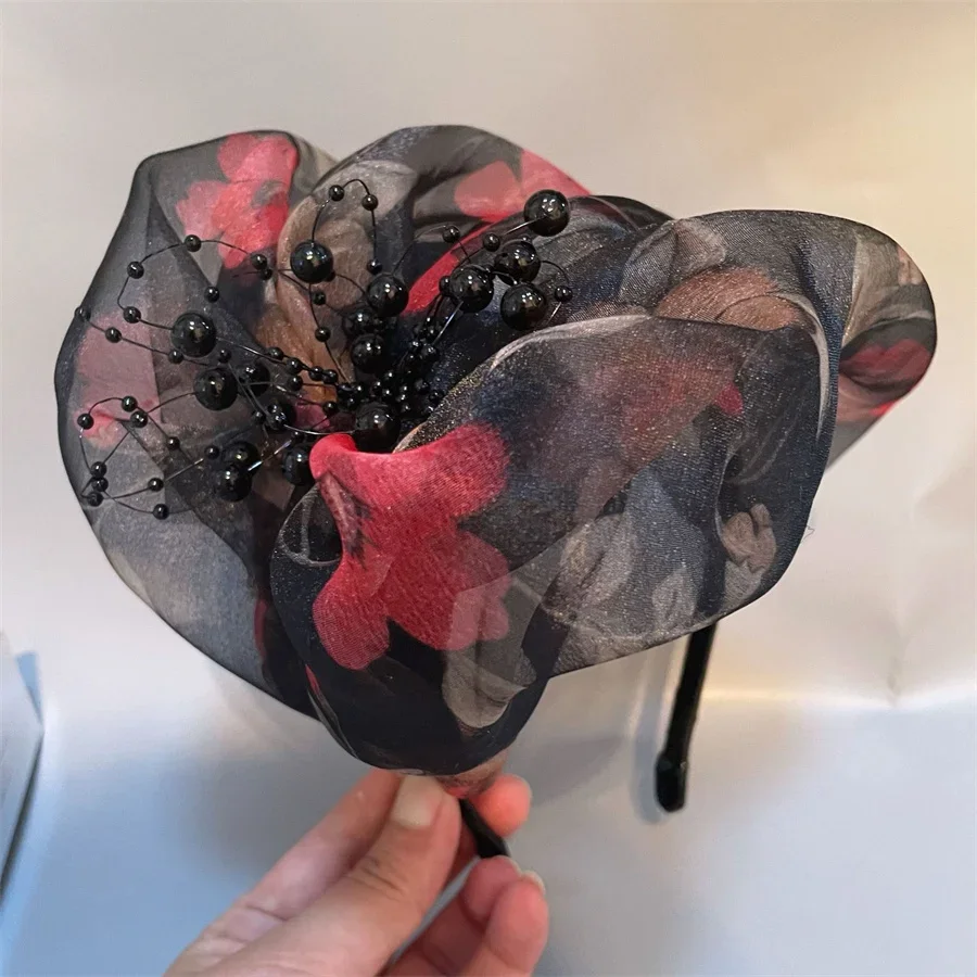 

New fashionable retro half-hat headband for women to cover gray hair, headband, evening bridal dress accessories, headband