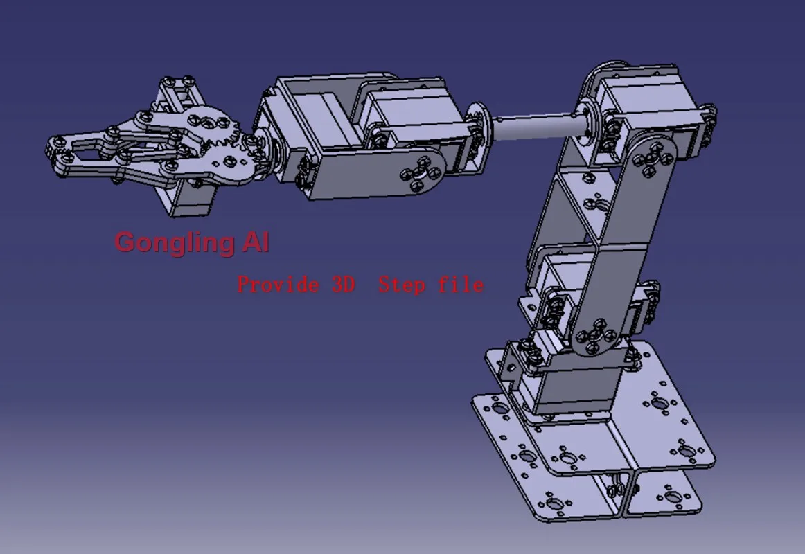 Image 4: Kit DIY de bras robotique 6 DOF, robot multi-DOF avec servo pour la préhension, éducation et construction pour Arduino ESP32, bras robotique programmable