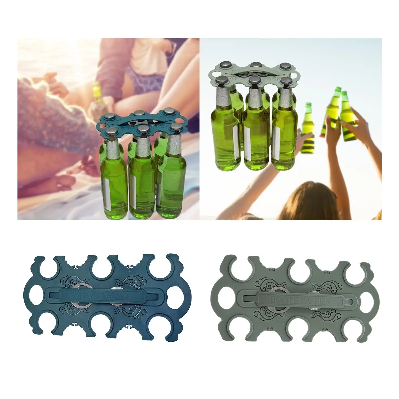 حامل مشروبات مع مقبض موفر للمساحة، رف مشروبات مدمج متعدد الوظائف وقابل لإعادة الاستخدام للمنزل والسفر في الفناء الخلفي