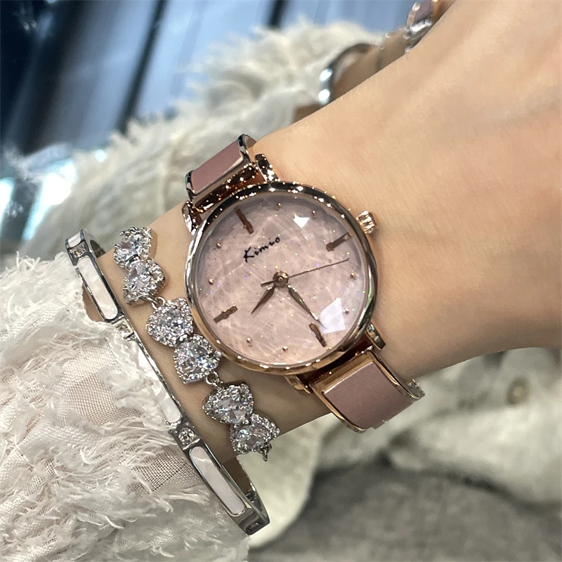 

Bracelet Watch Women's Small Delicate Pink Watch with Diamonds