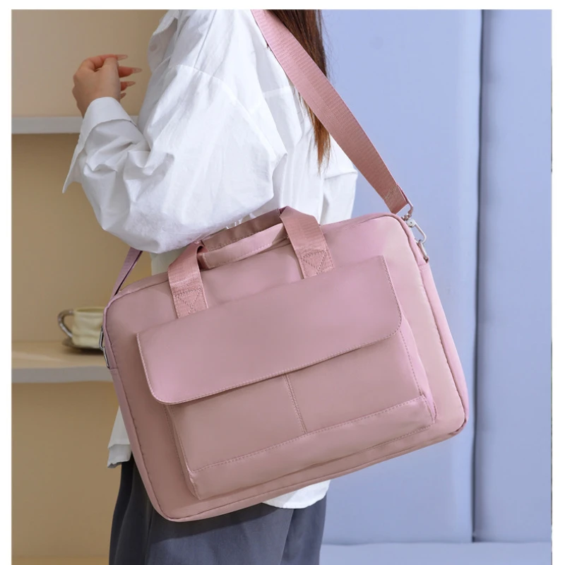 Fashion Oxford Fabric Laptop Bag 13 14 15.6 16 Inch Women Business Office Commuter Shoulder Handbag Notebook Briefcase