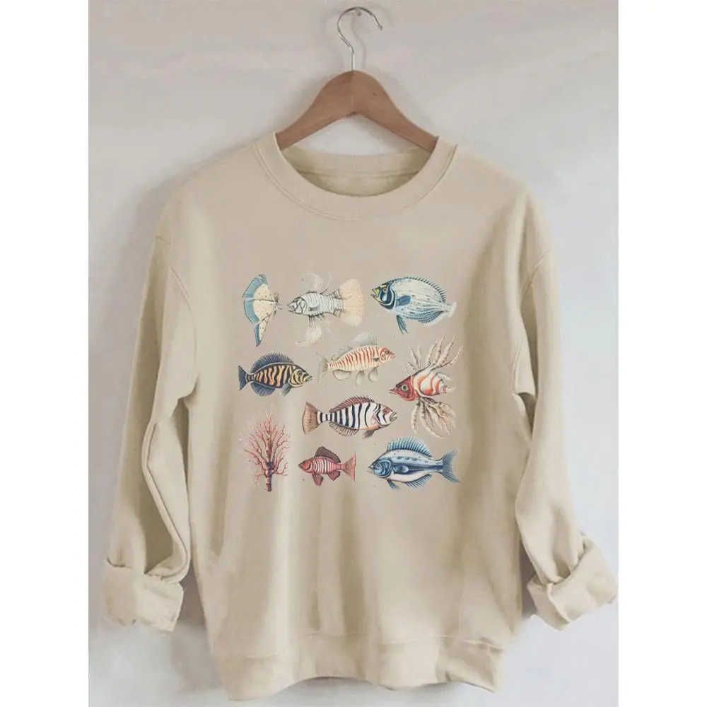 Rheaclots Seashell Summer Printed Long Sleeves Sweatshirt