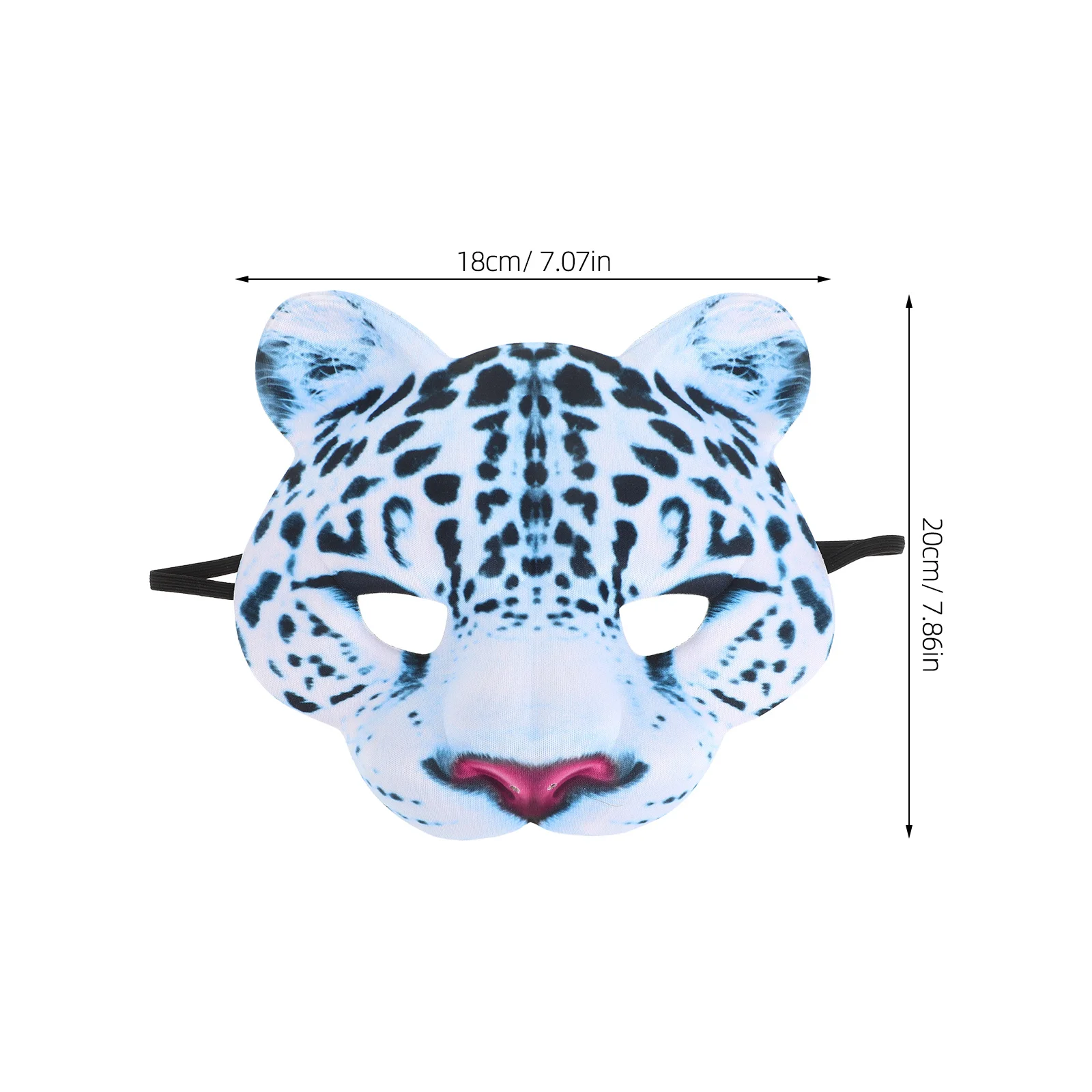 Funny Animal Snow Leopard Half Face Mask EVA for Halloween Carnival Party Masquerade Easter Cosplay Costume 1 Piece