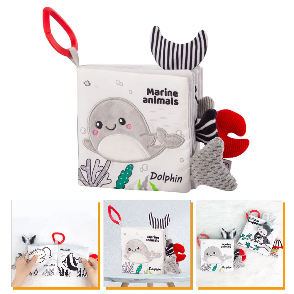 Libro di stoffa resistente allo strappo Apprendimento increspato di animali per l'addestramento cognitivo del bambino Giocattolo educativo lavabile Attività per bambini